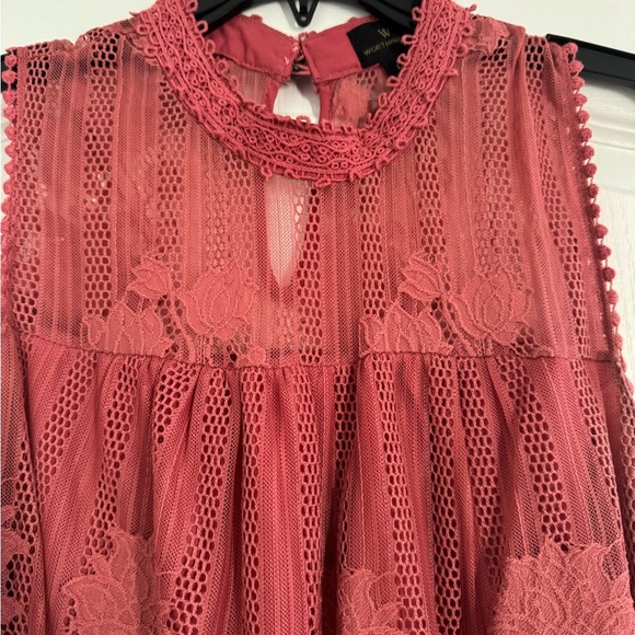 Worthington Sleeveless Embellished Blouse Mandarin Collar. Ptp 18” length 26” - Picture 4 of 6